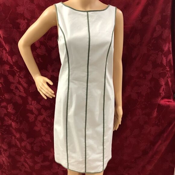 Sinclaire 10 Dress Ivory Sleeveless Knee Length Cocktail  Sz 6 - Picture 1 of 12